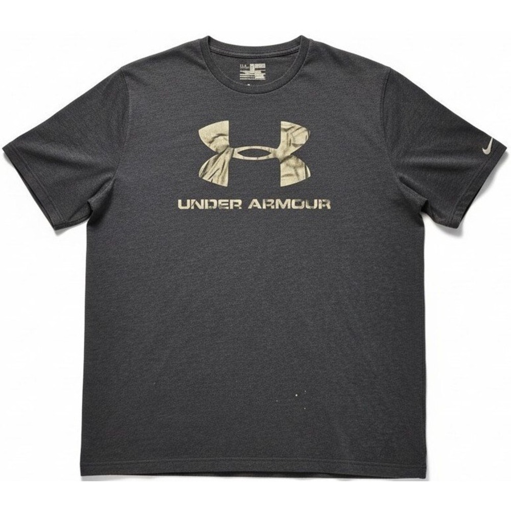 Under Armour HeatGear Loose Men's 2XL Gray Logo Short Sleeve T-Shirt